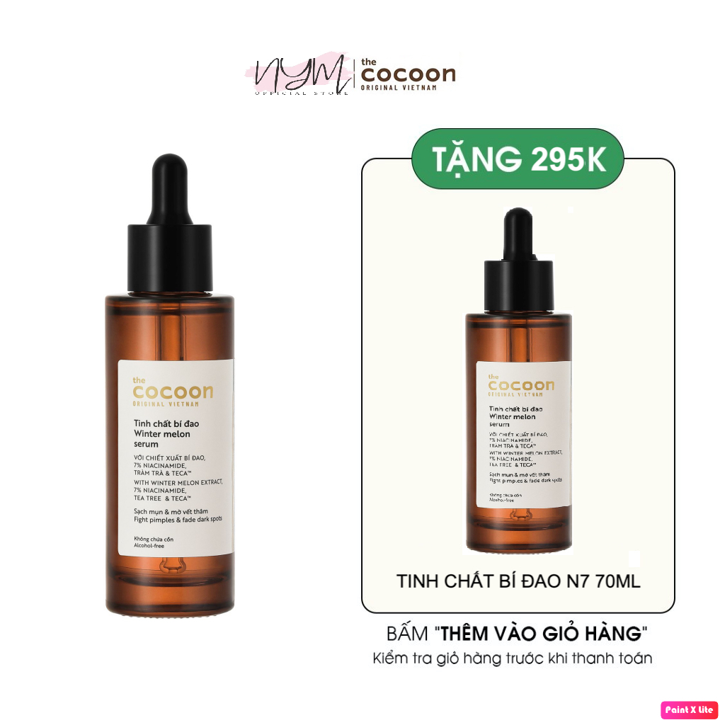 Tinh Chất THE COCOON ORIGINAL VIETNAMGiúp Sạch Mụn & Mờ Vết Thâm Chiết Xuất Bí Đao N7 70ML