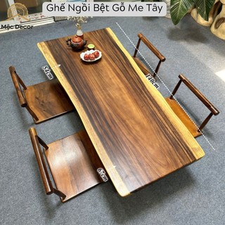 Ghế Gỗ Me Tây Ngồi Bệt Cùng Bàn Trà