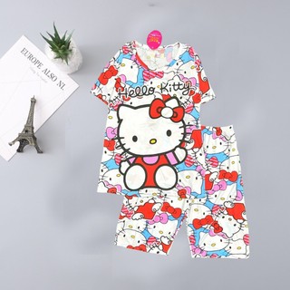 [HCM] (40-65kg) Đồ bộ lửng thun hoạt hình quảng châu. drap gối codipa.