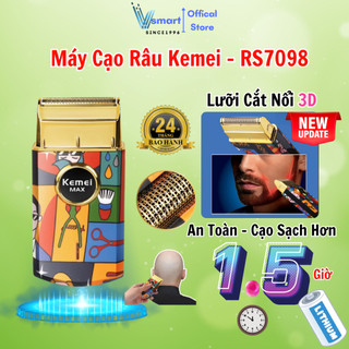 Máy Cạo Râu Tự Động Kemei 7098 Pin Sạc 1,5h, Máy Cạo Khô Skin Fade Cho Baber Chuyên Nghiệp