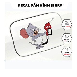 Decal Dán Xe nắp bình xăng xe ô tô hình Jerry