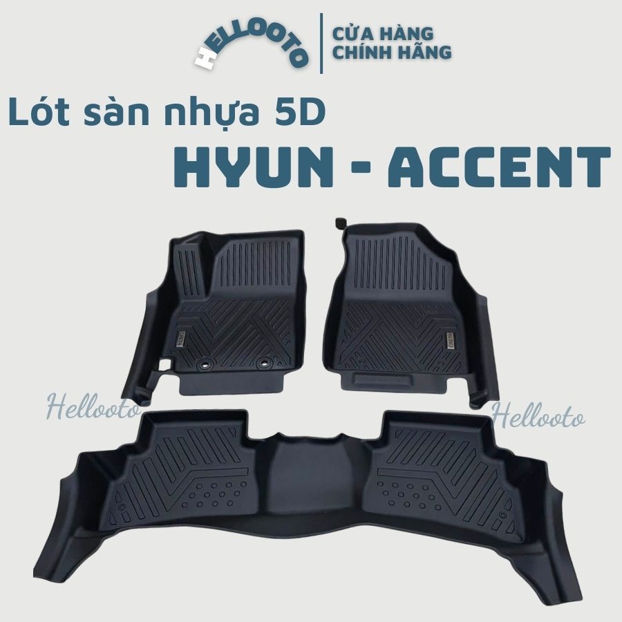 Thảm Sàn nhựa 5D xe Accent 2018 - 2023 chất liệu TPE cao cấp không mùi bộ 3 tấm