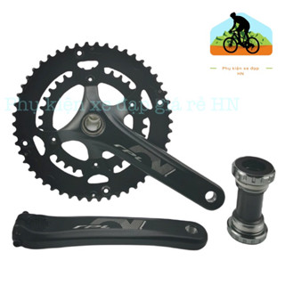 Bộ đùi đĩa giò đĩa trục rỗng Prowheel RPL 34-50T hợp kim nhôm cao cấp xe đạp thể thao có kèm BB rỗng