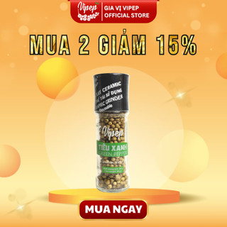 Tiêu Xanh Hạt Tự Nhiên Cối Xay Vipep Hũ Thủy Tinh 20g - Gia vị Vipep