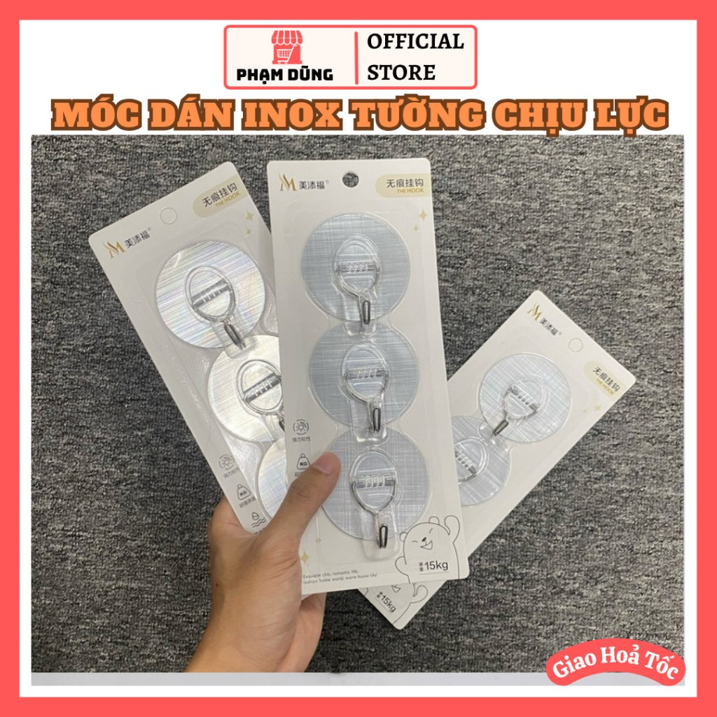 Móc dán tường inox chịu lực lên đến 10kg ,15kg , móc treo đồ dán tường tiện lợi