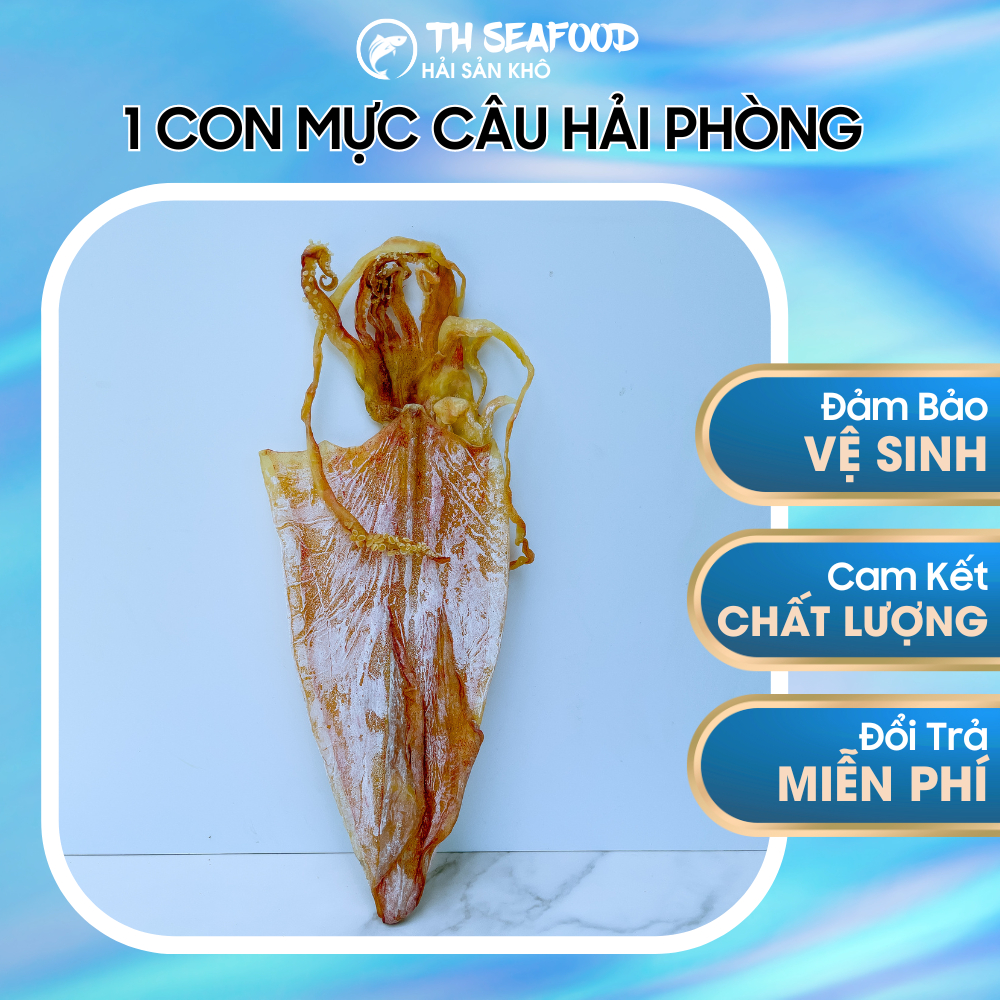 Mực khô nguyên con loại 1, Khô mực câu rối Hải Phòng, mình dày, thịt ngọt size 8-10 con/1kg[PL 1 con