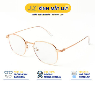 Gọng kính mắt nam nữ LILYEYEWEAR tròng chống ánh sáng xanh chất liệu nhựa chắc chắn kiểu dáng thời trang 8777