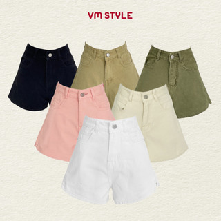 Quần short nữ VMSTYLE màu trơn basic nhiều màu dễ phối đồ đi dạo, đi chơi SJU00059