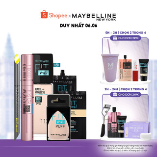  Bộ 6 Món Trang Điểm Mắt Sắc Sảo Và Nền Kiềm Dầu Mịn Lì Fit Me 30ml Maybelline New York (Kèm Mút Tán Nền)