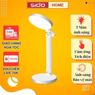 Đèn học chống cận thị để bàn Sidohome XT89 gập 180 độ 3 chế độ sáng sạc pin làm đèn đọc sách mini