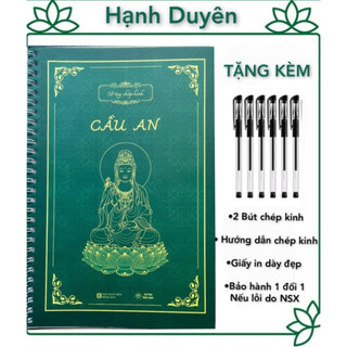 Sổ chép kinh cầu an in mờ _tặng 1 bút gel chép kinh.