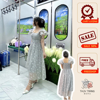 Đầm cánh tiên nàng thơ dáng dài chun sau có đệm mút 2 lớp