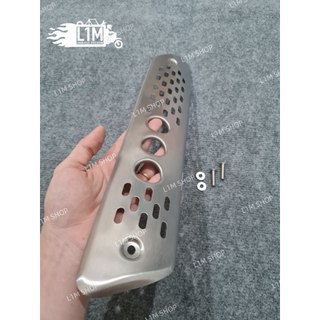 Che pô / ốp pô inox xước gắn cho xe yamaha pg-1 . chepo , ốp che pô gắn cho pg1 tặng kèm ốc gắn