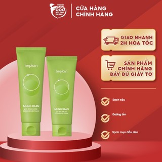 Sữa rửa mặt chiết xuất đậu xanh cân bằng độ ph beplain mung bean ph-balanced cleansing foam 160ml