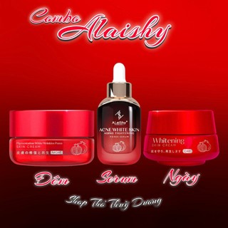 Combo Kem Face Ngày Alaishy Lựu Đỏ và Kem Đêm Alaishy Lựu Đỏ và Rerum Alaishy Lựu Đỏ
