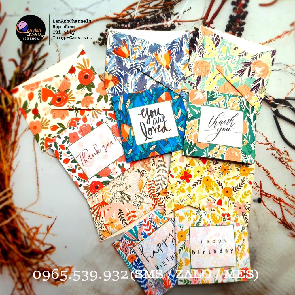 Thiệp cảm ơn, Thiệp sinh nhật bằng giấy Mẫu Mới - Shop Lan Anh