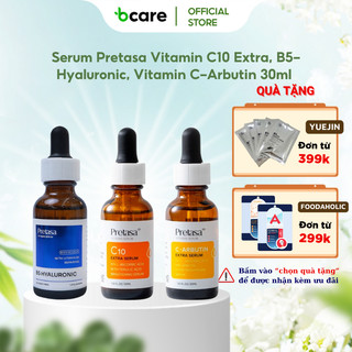 Serum dưỡng da trắng sáng, phục hồi, mờ thâm pretasa vitamin c10 extra, b5-hyaluronic, vitamin c-arbutin 30ml
