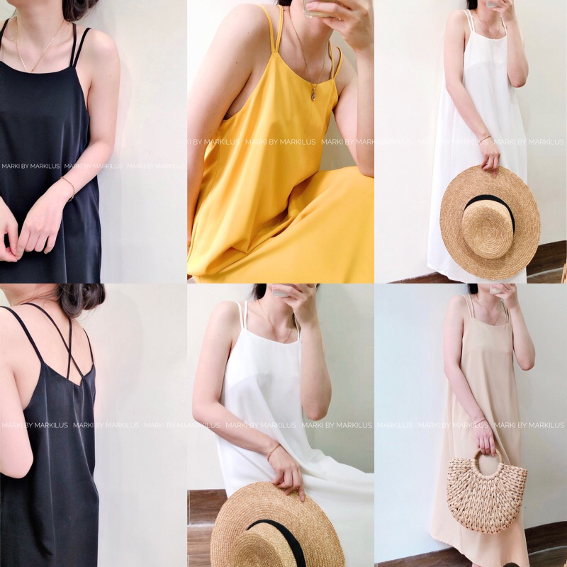 MARKI/ VÁY ĐẦM 2 DÂY DÁNG SUÔNG BASIC