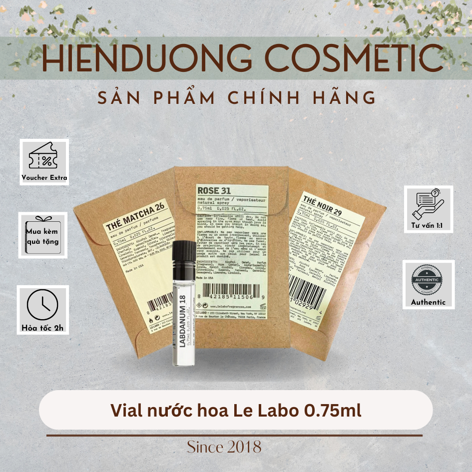 Vial nước hoa Le Labo 0.75ml | Mẫu thử nước hoa Le Labo các mùi (dạng chấm)