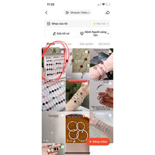 [Hàng siêu cấp] - Lắc bông hoa cỏ 4 lá cánh mix đá