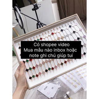 [Hàng siêu cấp] - Lắc bông hoa cỏ 4 lá cánh mix đá