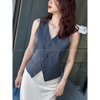 Áo gile vest cúc bọc