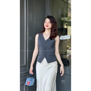Áo gile vest cúc bọc