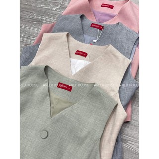 Áo gile vest cúc bọc