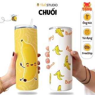 Bình Giữ Nhiệt Hình Quả Chuối - 600ml - Inox 304 - Tặng Túi Xách  - Tỉ Mỉ Studio