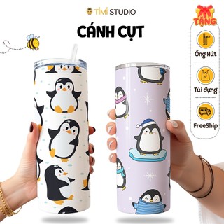 Bình Giữ Nhiệt Hình Chim Cánh Cụt - 600ml - Inox 304 - Tặng Túi Xách - Tỉ Mỉ Studio
