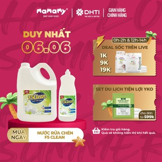 Nước rửa chén F5 Clean 3,8kg hương chanh, mềm mại với da tay, tính chất thiên nhiên