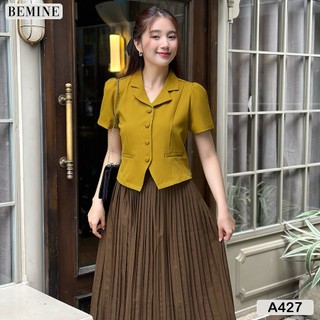 Áo cổ vest phối nút bemine a427