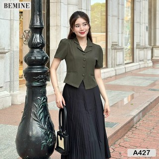 Áo cổ vest phối nút BEMINE A427