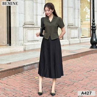 Áo cổ vest phối nút BEMINE A427