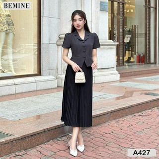 Áo cổ vest phối nút BEMINE A427