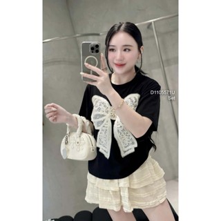  BIGSIZE HIẾU HIẾU  55-100KG  - Set bộ nữ áo nơ ren trắng + Chân váy ren bèo tầng dễ thương 