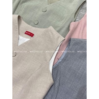 Áo gile vest cúc bọc