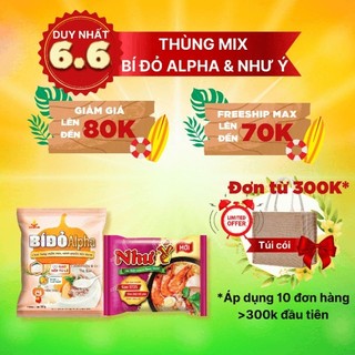 Thùng Mix Cháo Yến Bí Đỏ & Hủ Tiếu Như Ý hoặc Thùng 30 Gói Cháo Yến Bí Đỏ Thịt Bằm 50g/gói
