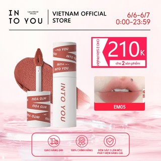 INTO YOU Son bùn tone đất lì son môi intoyou dạng bùn EM08 mềm mịn lâu trôi