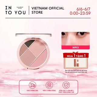 INTO YOU × ngọ nguậy mắt và má Bảng màu khí quyển năm màu mắt và má trang điểm tự nhiên với má hồng hồng