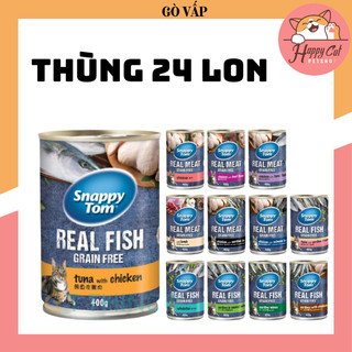 Combo 24 lon pate cho mèo lớn snappy tom lon 400g happy cat