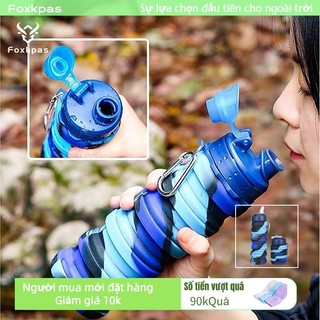 Du lịch ngoài trời cấp thực phẩm silicone gấp thể thao ấm đun nước silicone cốc nước có thể gập lại