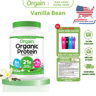 Bột Protein thuần chay ORGAIN Organic Protein hỗ trợ tăng cường cơ bắp và sức khoẻ hương Vanilla