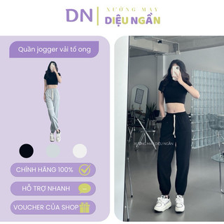 Quần jogger nữ cạp chun bo gấu chất vải cotton tổ ong quần bomber nữ