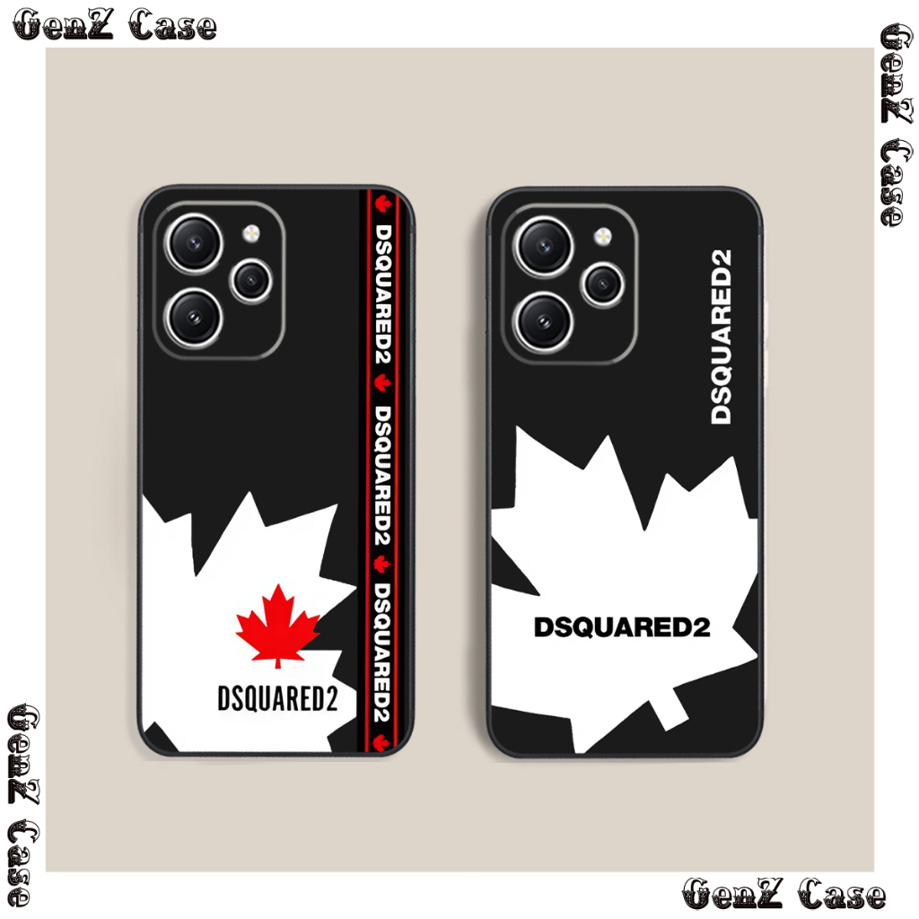 Ốp lưng Xiaomi Redmi 12 cạnh vuông in hình lá phong icon Dsquare2 hot trend