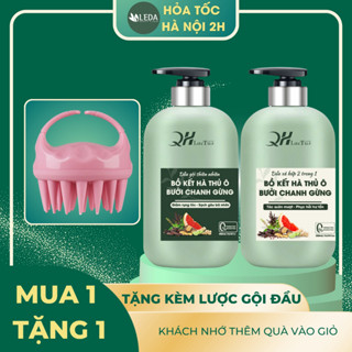 Dầu gội xả bồ kết thiên nhiên QH Lactus Season Dầu gội hà thủ ô chanh gừng ngăn ngừa gàu, kiềm dầu, gãy rụng 500ml