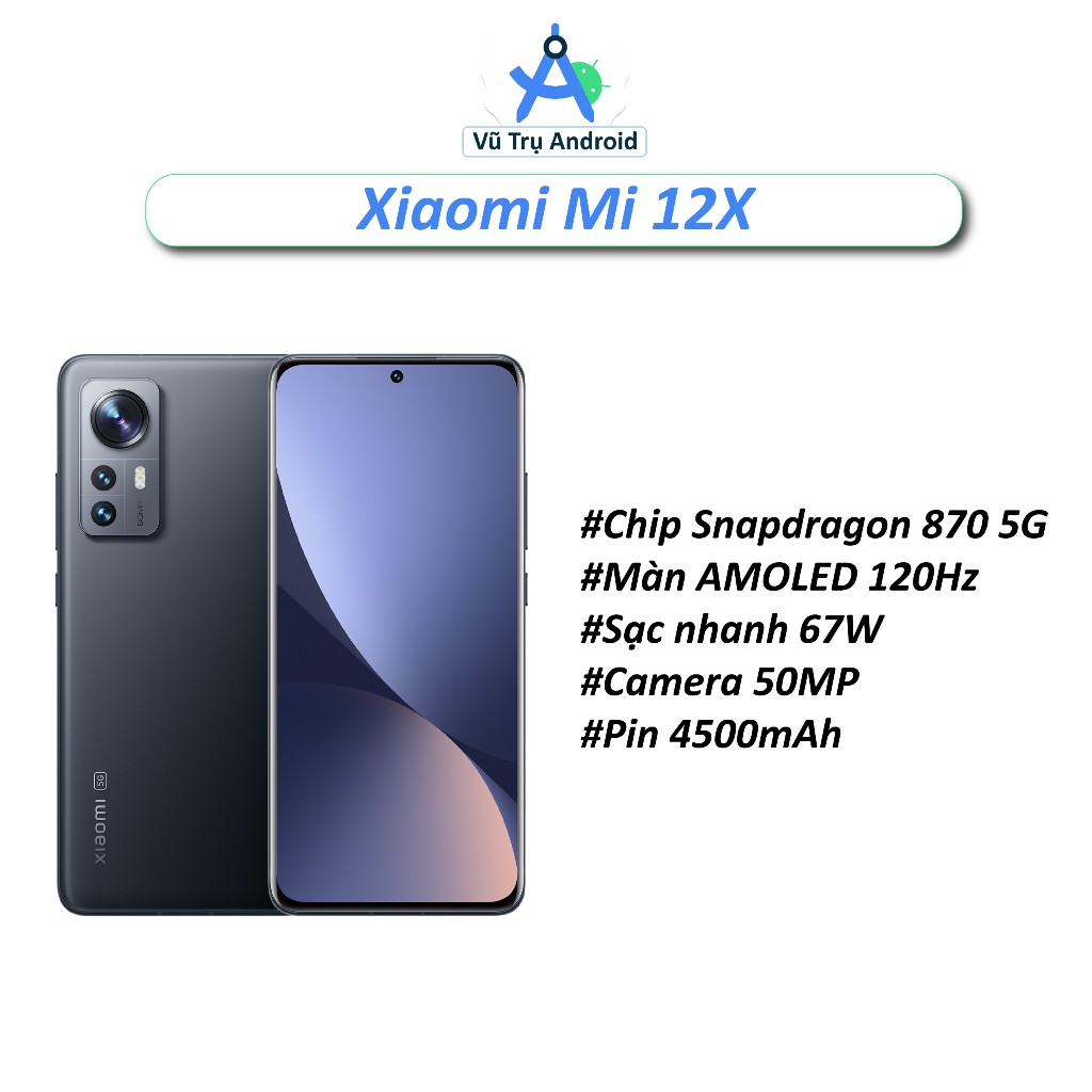 [Máy Cũ] Điện thoại Xiaomi Mi 12X RAM 8/128GB chip Snapdragon 870 5G loa Harman Kadon âm thanh hay