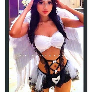 (Hình thật) Cosplay nàng hầu gái maid, cô dâu váy ngủ gợi cảm kèm cài tóc và vòng tay - đồ ngủ cao cấp, cosplay ren sexy