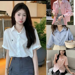 Áo Sơ Mi Kẻ Xốp Tay Lỡ Nhiều Màu Ulzzang