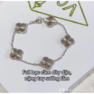 - lắc cỏ 4 lá màu trắng phay & xà cừ trắng